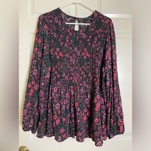 Torrid Floral Long Sleeve Blouse Y2K Size 2 (2XL)